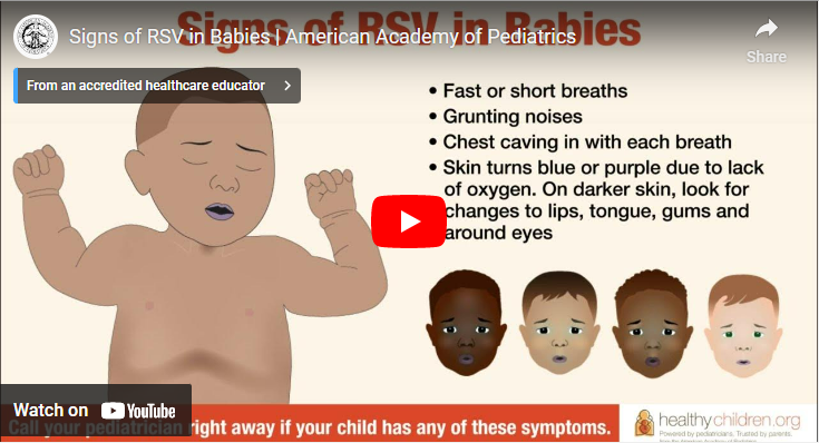 Image showing a video from the American Academy of Pediatrics about RSV