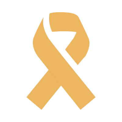 Outline of a ribbon symbolizing childhood cancer awareness